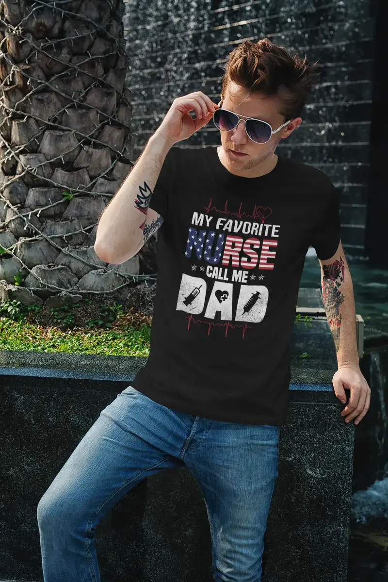 Ultrabasic Men's Graphic T-Shirt My Favorite Nurse Call Me Dad 1