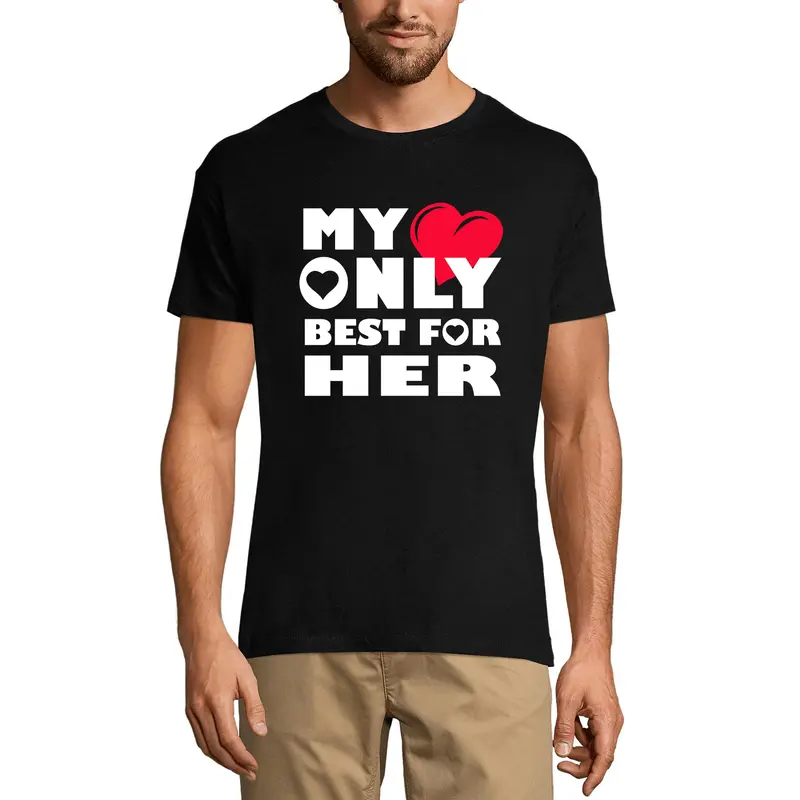 Ultrabasic Men's Graphic T-Shirt My Heart Only Best For Her - Valentine's Day Tee Shirt 1