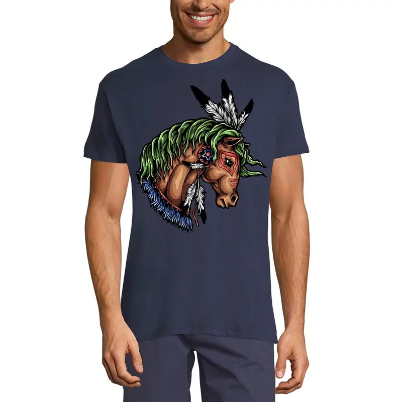 Ultrabasic Men's Graphic T-Shirt Native Wildlife Horse - Animal Lover Shirt For Men 1