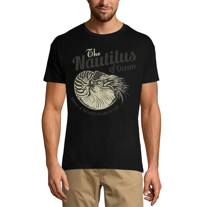 Ultrabasic Men's Graphic T-Shirt Nautilus Of Ocean - Survival Animal Shirt For Men 1