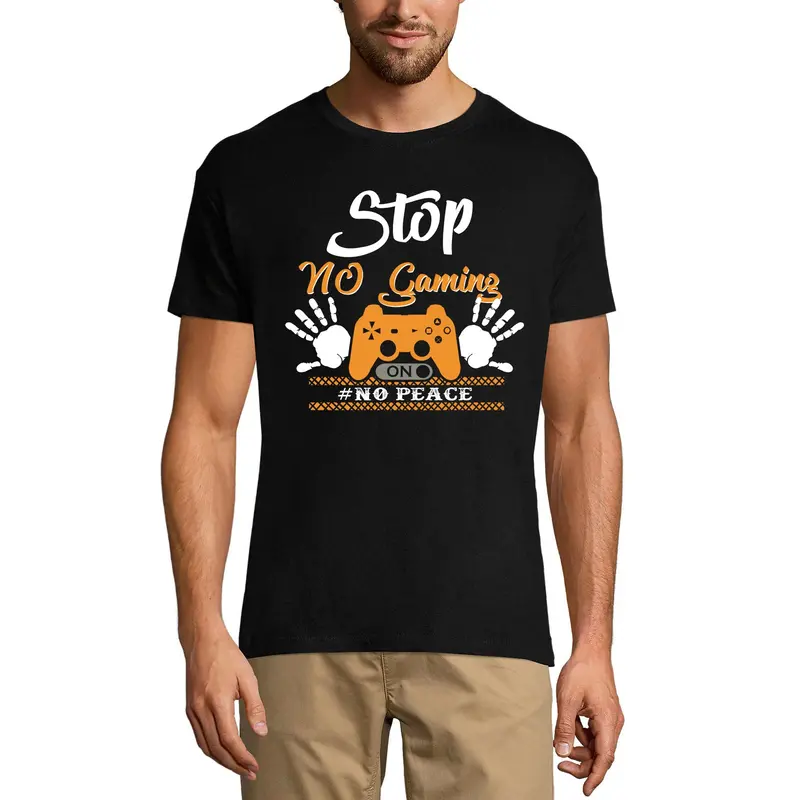 Ultrabasic Men's Graphic T-Shirt - No Gaming No Peace - Funny Shirt For Gamers 1