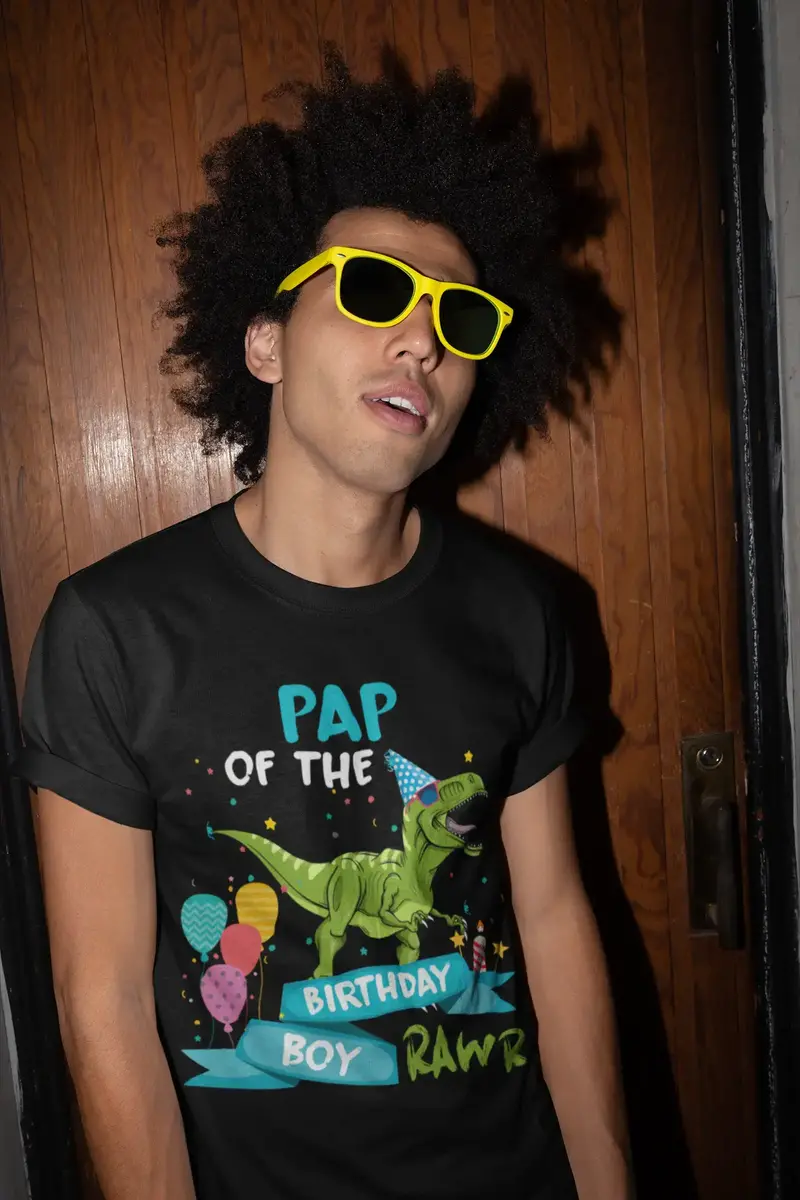 Ultrabasic Men's Graphic T-Shirt Pap Of The Birthday Boy - Funny Dad - Dinosaur Shirt 1