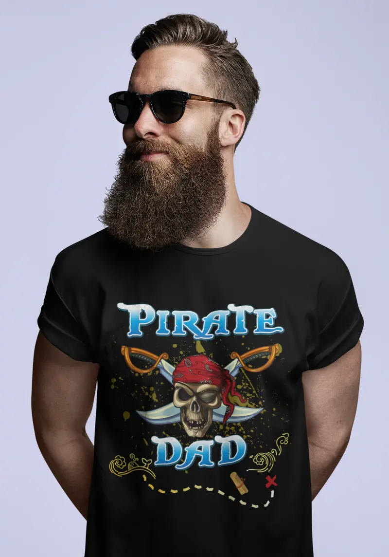 Ultrabasic Men's Graphic T-Shirt Pirate Dad - Scary Pirate Skull - Funny Shirt 2