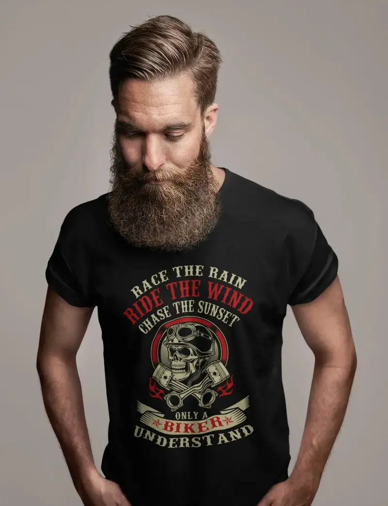 Ultrabasic Men's Graphic T-Shirt Race The Rain Ride The Wind - Only A Biker Understand - Biker Quote 1