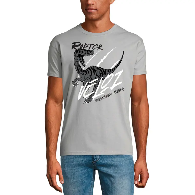Ultrabasic Men's Graphic T-Shirt Raptor Veloz - Midnight Nightmare Shirt For Men 2