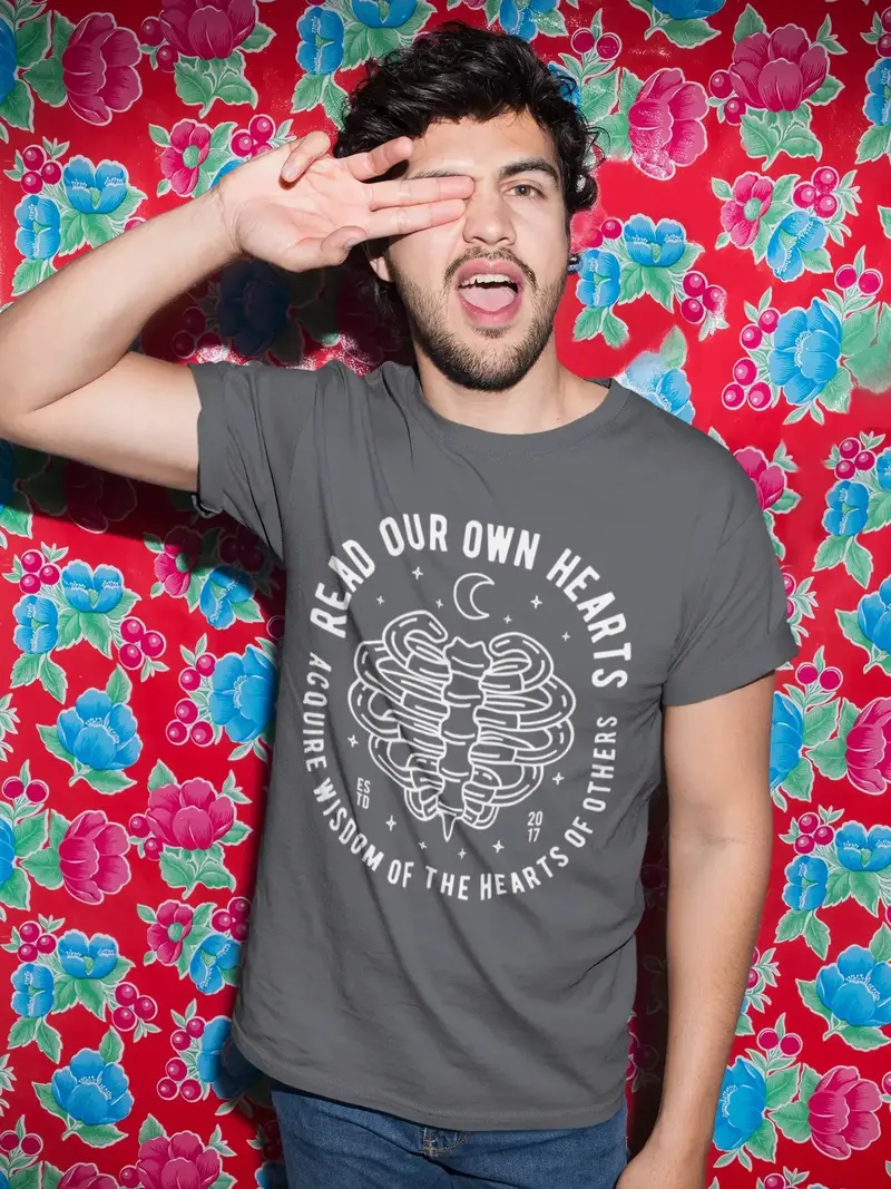 Ultrabasic Men's Graphic T-Shirt Read Our Own Hearts - Romantic Love Shirt For Men 1