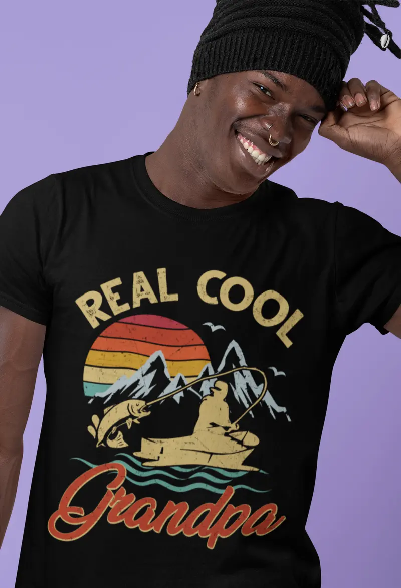 Ultrabasic Men's Graphic T-Shirt Real Cool Grandpa - Grandpa Sailor - Funny Vintage Shirt 2