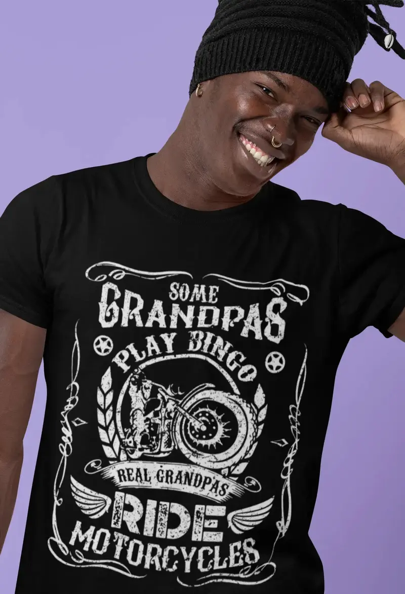 Ultrabasic Men's Graphic T-Shirt Real Grandpas Ride Motorcycles - Funny Shirt 1