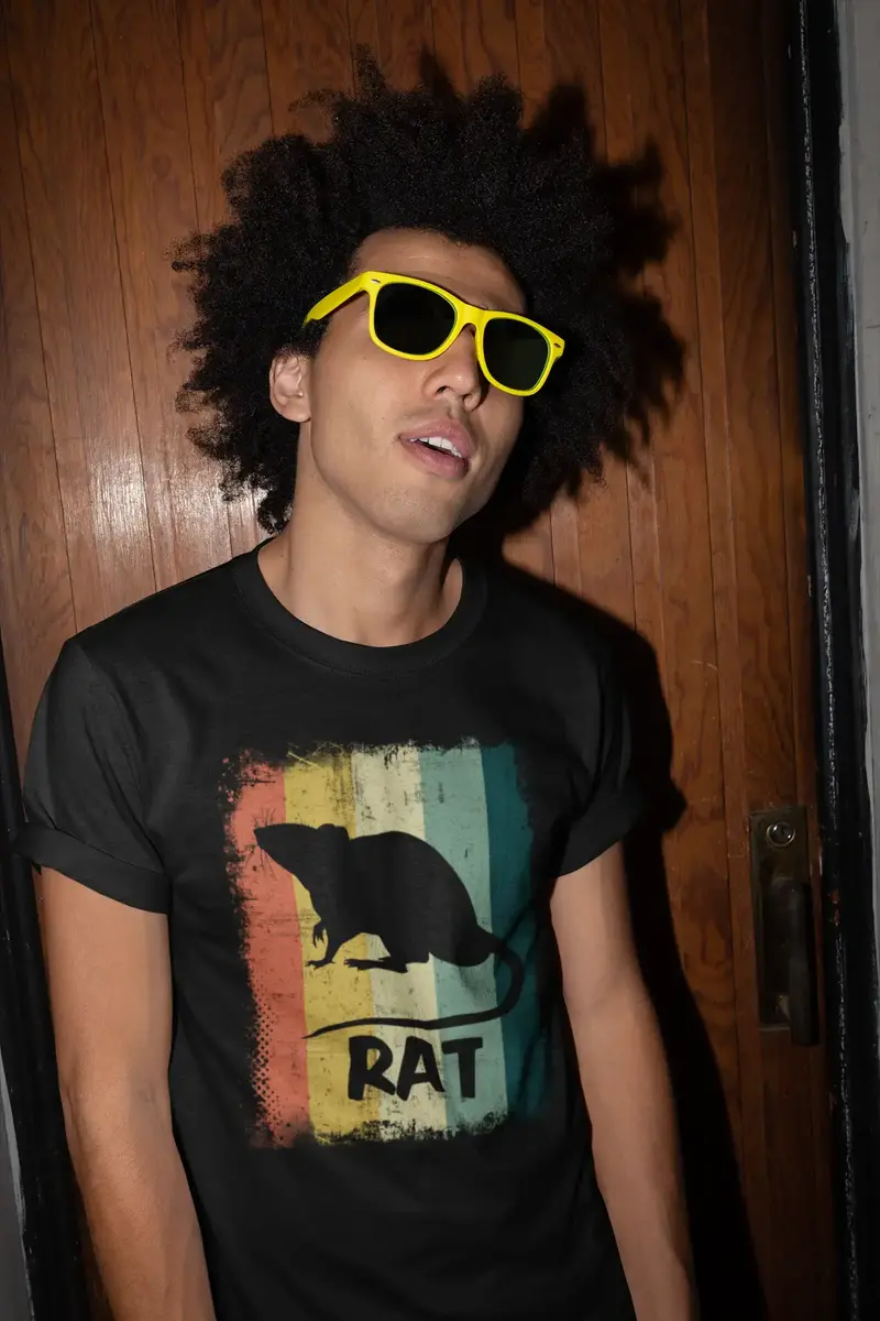 Ultrabasic Men's Graphic T-Shirt Retro Rat - Vintage Tee Shirt 1