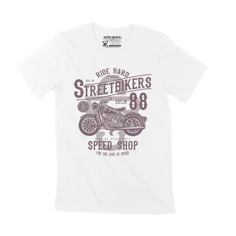 Ultrabasic Men's Graphic T-Shirt Ride Hard 17Th Streetbikers - Gift For Bikers 3