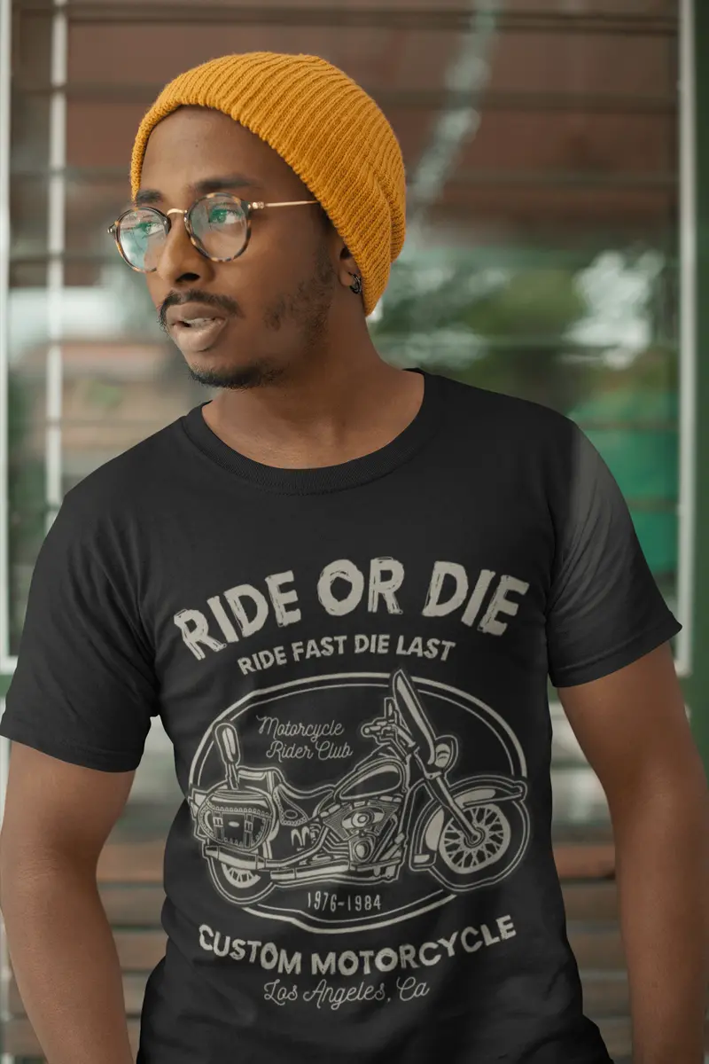 Ultrabasic Men's Graphic T-Shirt Ride Or Die - Motorcycle Rider Club Tee Shirt 1