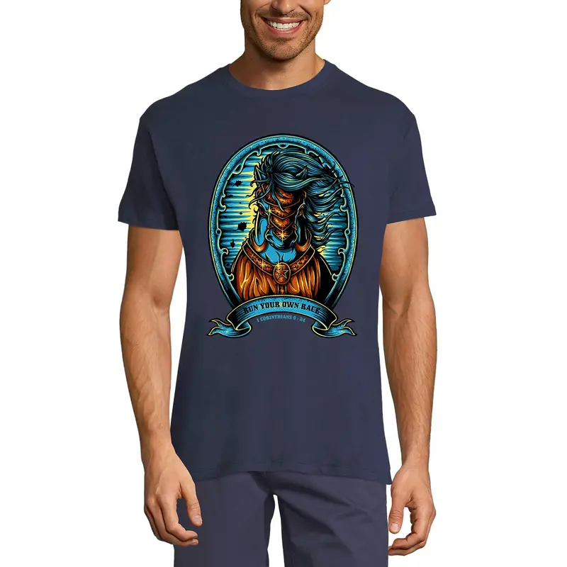 Ultrabasic Men's Graphic T-Shirt Run Your Own Race - Scary Vintage Shirt 1