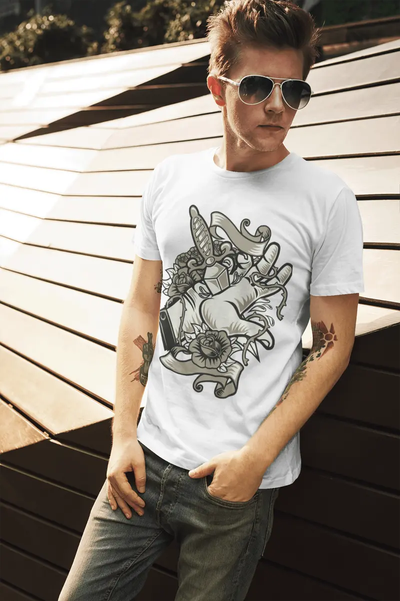 Ultrabasic Men's Graphic T-Shirt Sacrifice Knife In Hand - Vintage Tee Shirt 1