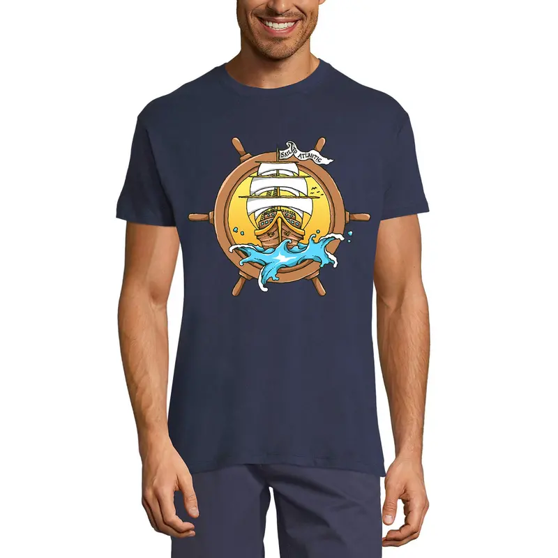 Ultrabasic Men's Graphic T-Shirt Sail To Atlantic - Sea Life - Ship's Sailing 1