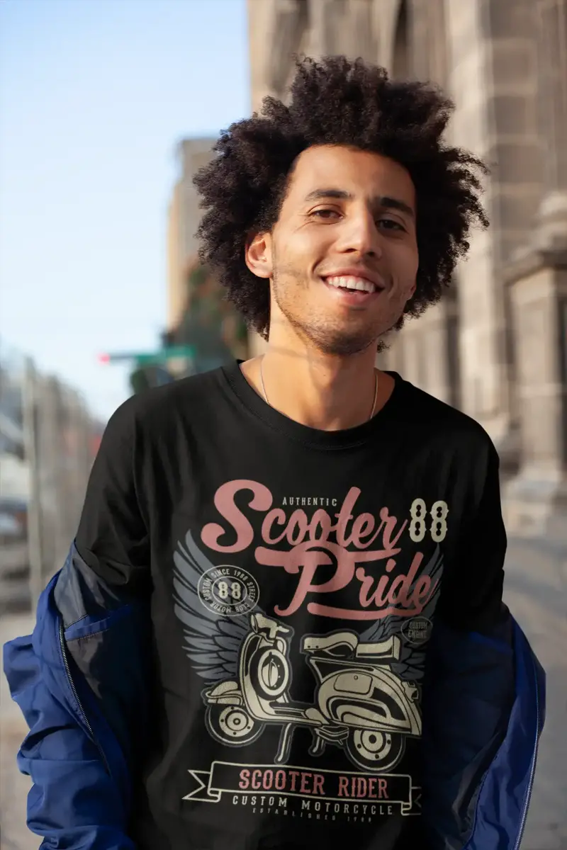 Ultrabasic Men's Graphic T-Shirt Scooter Pride Rider - Vintage Motorcycle Tee Shirt 1