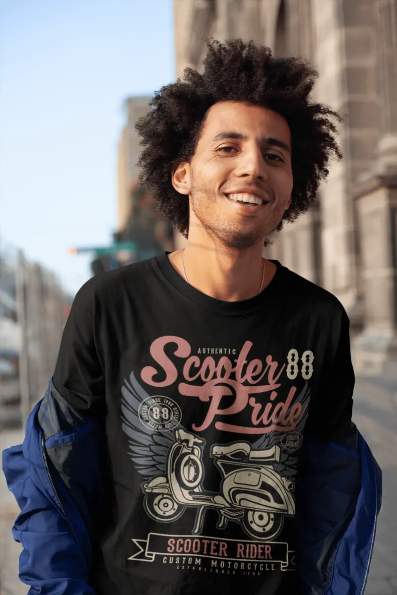 Ultrabasic Men's Graphic T-Shirt Scooter Pride Rider - Vintage Motorcycle Tee Shirt 2