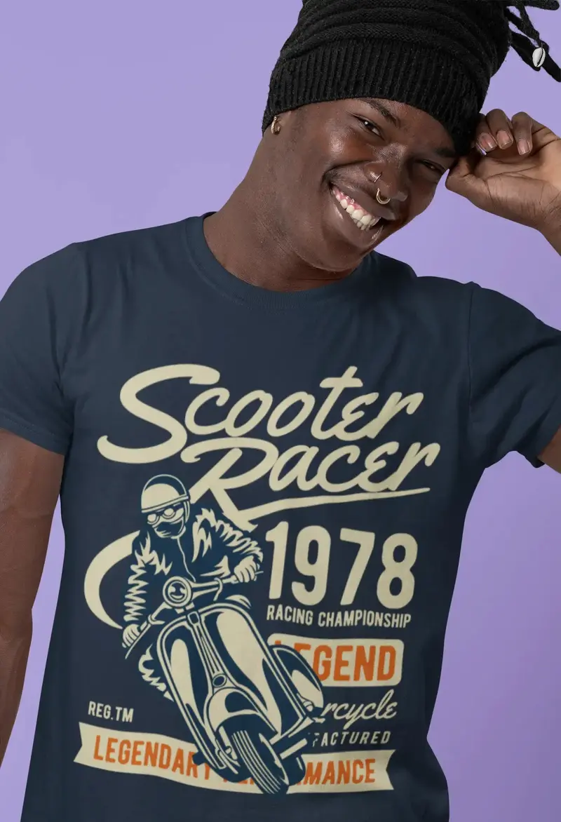 Ultrabasic Men's Graphic T-Shirt Scooter Racer 1978 - Vintage Motorcycle Tee Shirt 1