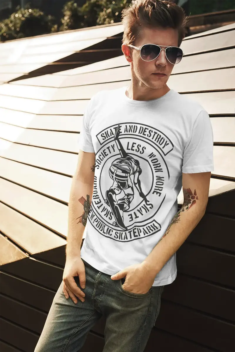 Ultrabasic Men's Graphic T-Shirt Skate And Destroy - Skateboard Tee Shirt 1