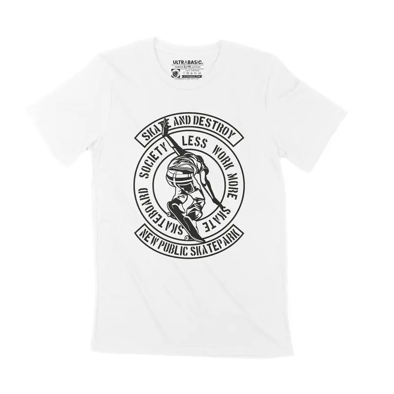 Ultrabasic Men's Graphic T-Shirt Skate And Destroy - Skateboard Tee Shirt 3