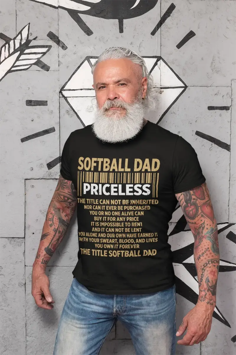 Ultrabasic Men's Graphic T-Shirt Softball Dad Priceless - Gift For Father's Day 1