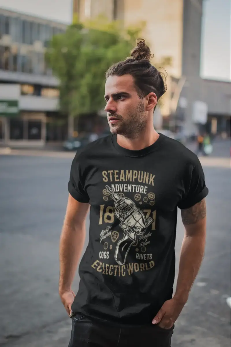 Ultrabasic Men's Graphic T-Shirt Steampunk Adventure - Ecletic World Tee Shirt 1