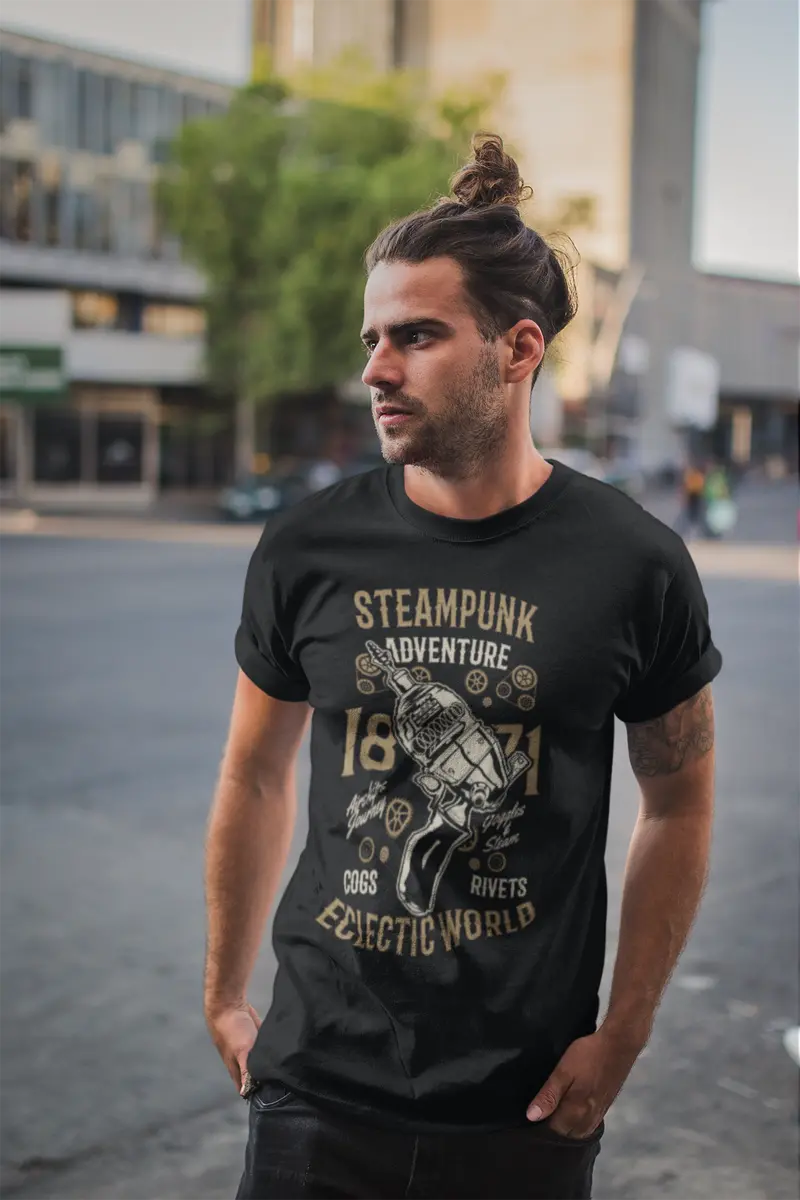 Ultrabasic Men's Graphic T-Shirt Steampunk Adventure - Ecletic World Tee Shirt 2