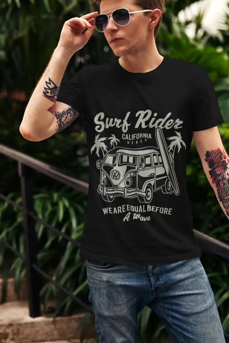 Ultrabasic Men's Graphic T-Shirt Surf Rider California Beach - We Are Equal Before A Wave 1
