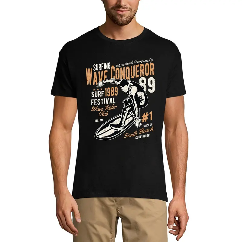 Ultrabasic Men's Graphic T-Shirt Surfing Wave Conqueror 89 - Surf Festival 1989 1