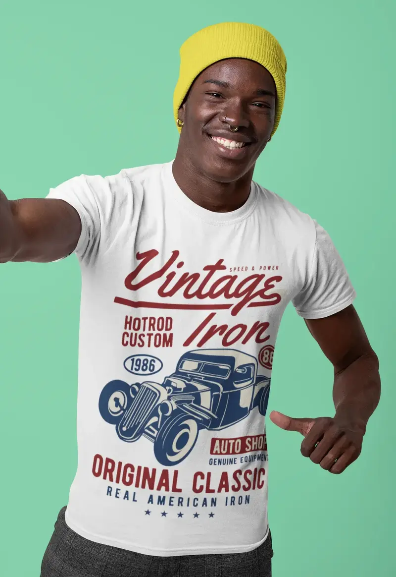Ultrabasic Men's Graphic T-Shirt Vintage Iron - Hotrod Custom 1986 - Old Timer 1