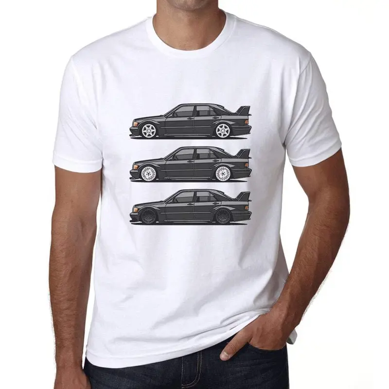 Ultrabasic - Men's Graphic T-Shirt Voiture Classic 190E Evolution Blanc 1