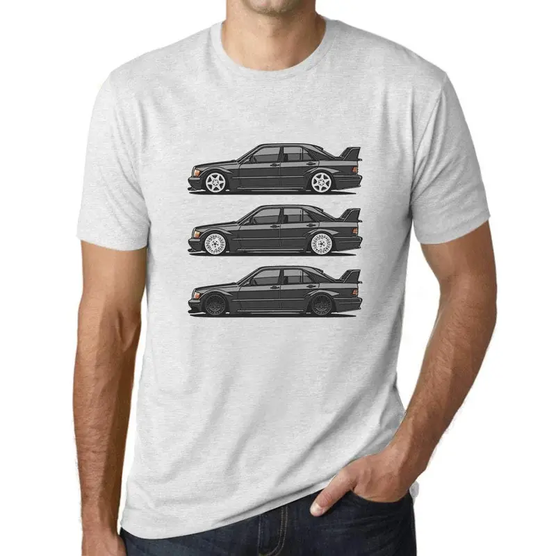 Ultrabasic - Men's Graphic T-Shirt Voiture Classic 190E Evolution Blanc Chiné 1