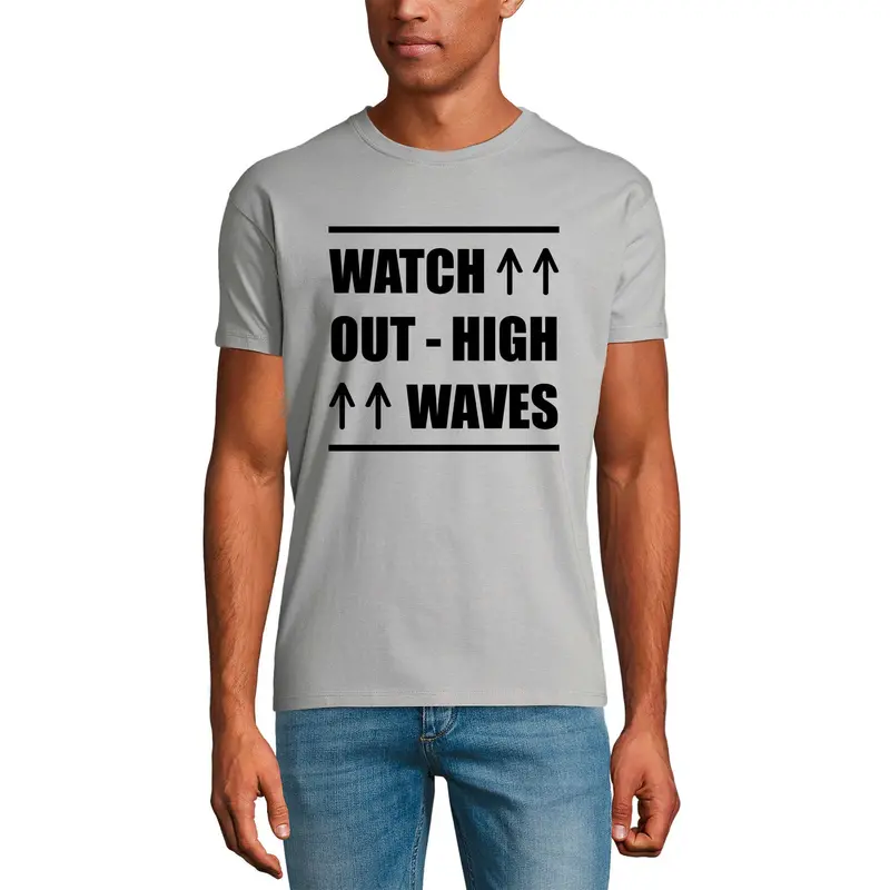 Ultrabasic Men's Graphic T-Shirt Watch Out High Waves - Music Shirt For Men 1