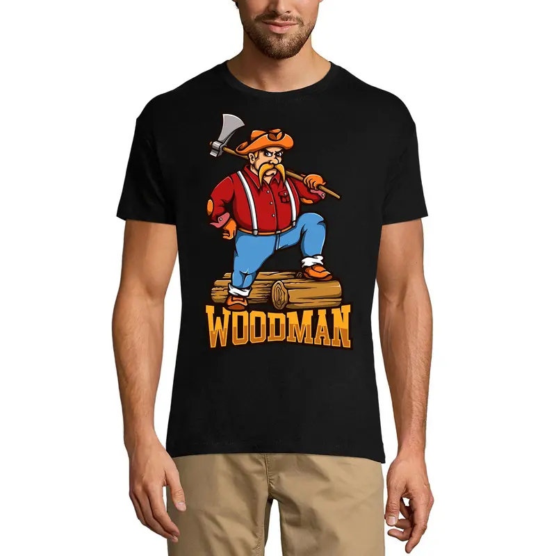 Ultrabasic Men's Graphic T-Shirt Woodman Lumberjack - Vintage Funny Shirt 1