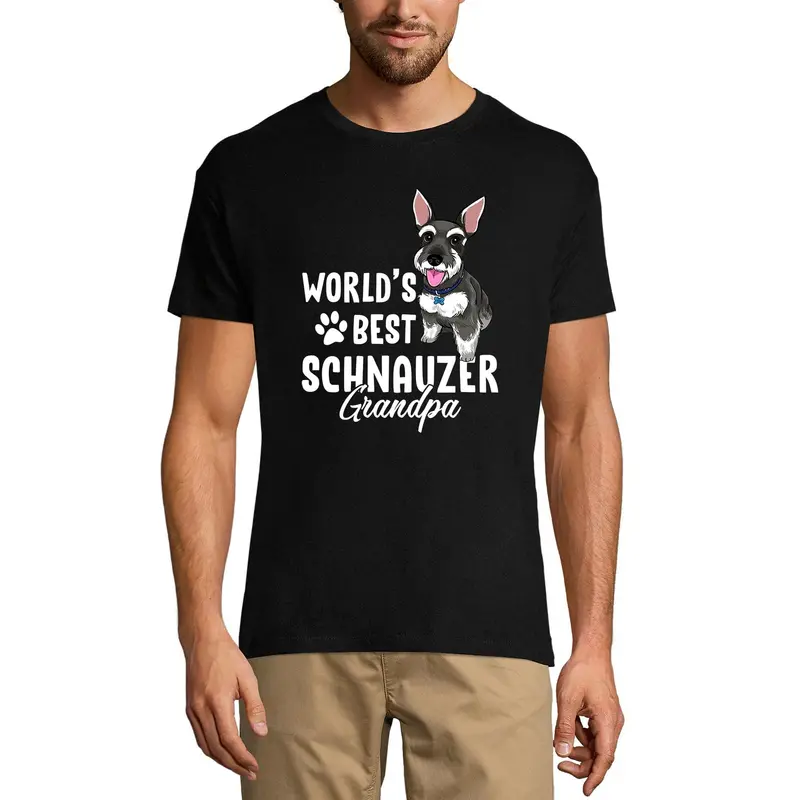 Ultrabasic Men's Graphic T-Shirt World's Best Schnauzer Grandpa - Cute Dog Paws 3
