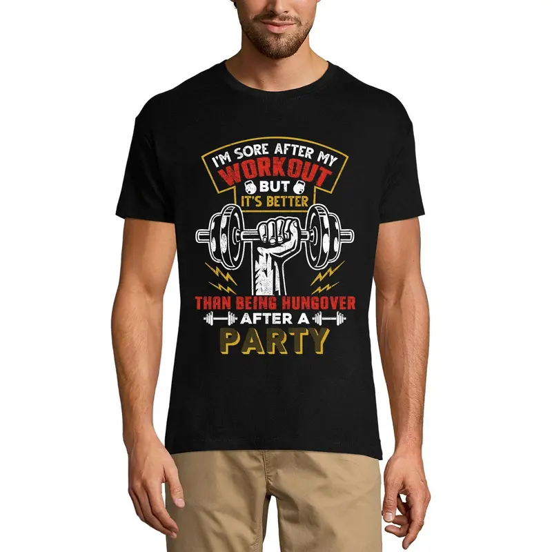 Ultrabasic Men's Gym T-Shirt It's Better Lift Than Being Hangover - Motivational Funny Shirt 1