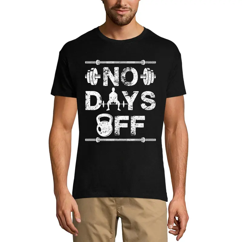 Ultrabasic Men's Gym T-Shirt No Days Off - Motivational Lifting Fitness Shirt 1