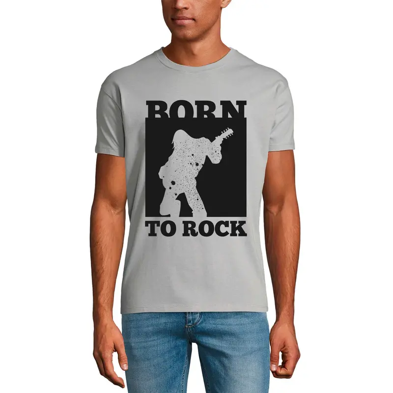 Ultrabasic Men's Music T-Shirt Born To Rock - Birthday Shirt For Musician 1
