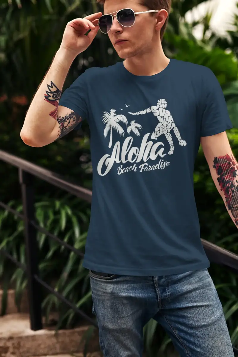 Ultrabasic Men's Novelty T-Shirt Aloha Beach Paradise Tee Shirt 1