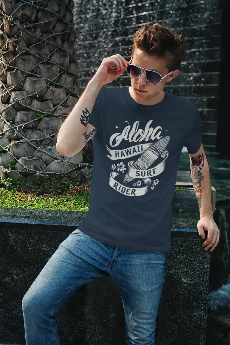 Ultrabasic Men's Novelty T-Shirt Aloha Hawaii Surf Rider - Surfing Tee Shirt 1