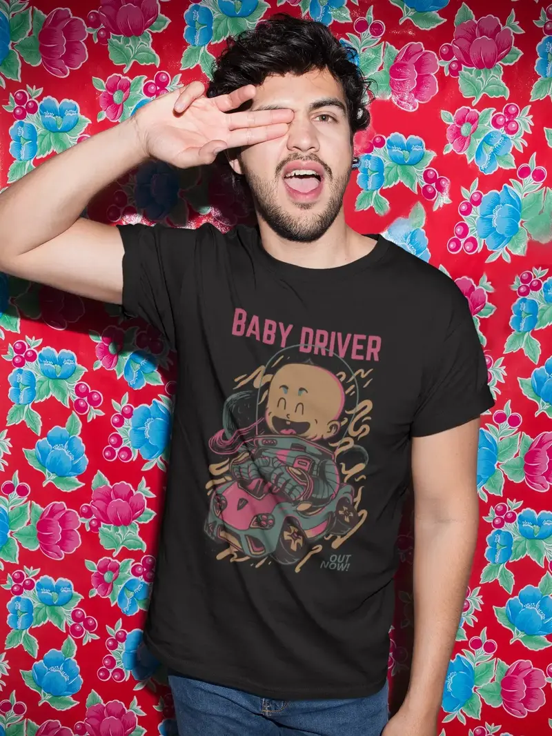 Ultrabasic Men's Novelty T-Shirt Baby Driver Out Now - Funny Short Sleeve Tee Shirt 1