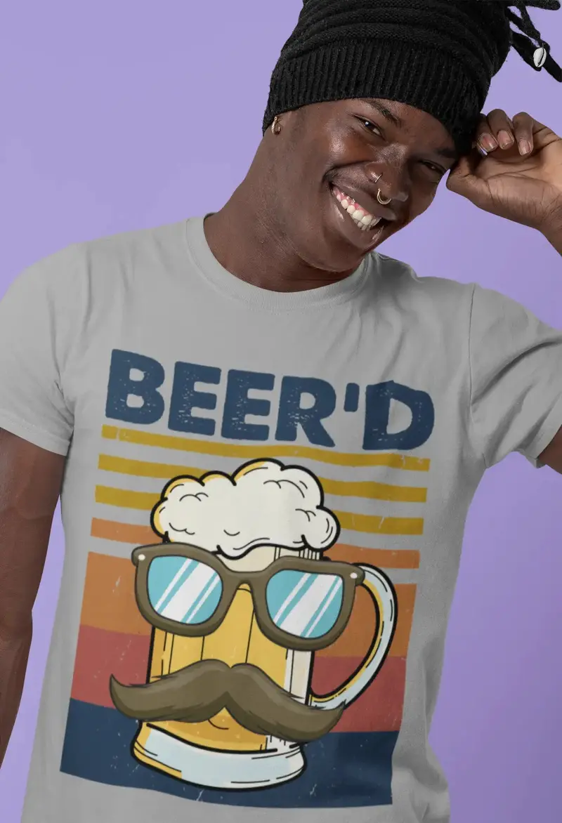 Ultrabasic Men's Novelty T-Shirt Beer'd - Funny Beer Gentleman Tee Shirt 1