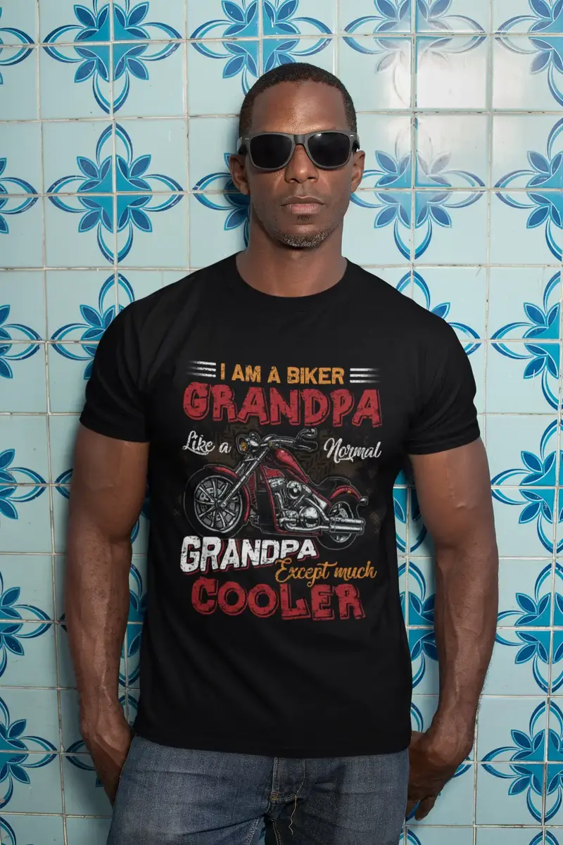 Ultrabasic Men's Novelty T-Shirt Biker Grandpa - Funny Cool Biker Tee Shirt 1