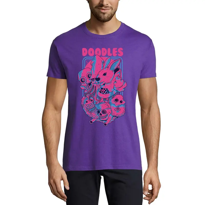 Ultrabasic Men's Novelty T-Shirt Doodles Tee Shirt - Scary Animal Tee Shirt 1