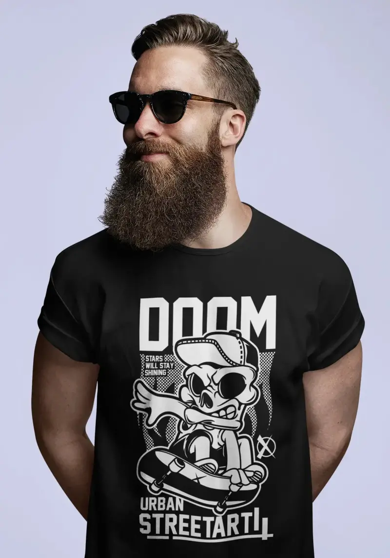 Ultrabasic Men's Novelty T-Shirt Doom Urban Streetart - Funny Tee Shirt 1