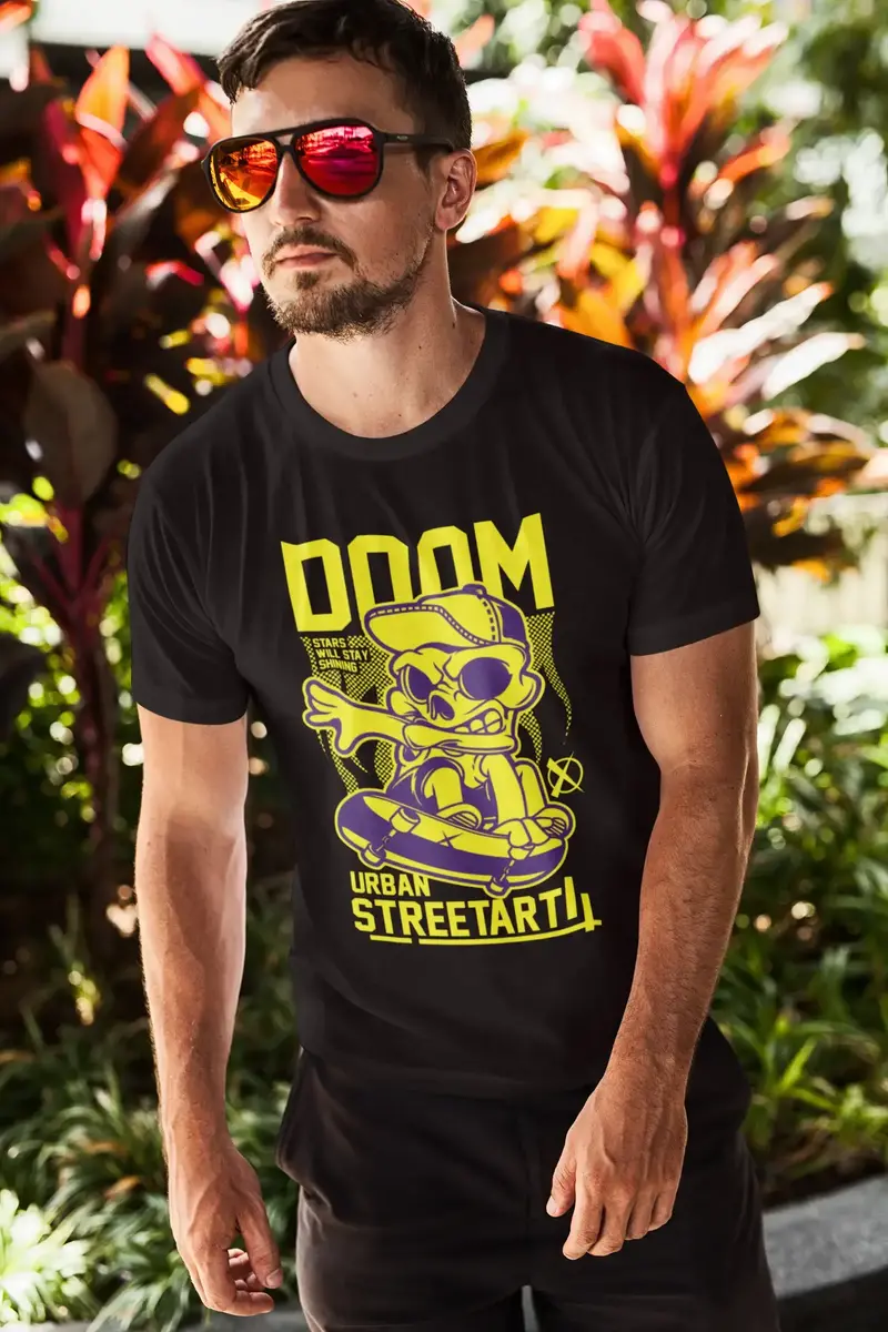 Ultrabasic Men's Novelty T-Shirt Doom Urban Streetart - Funny Tee Shirt 1