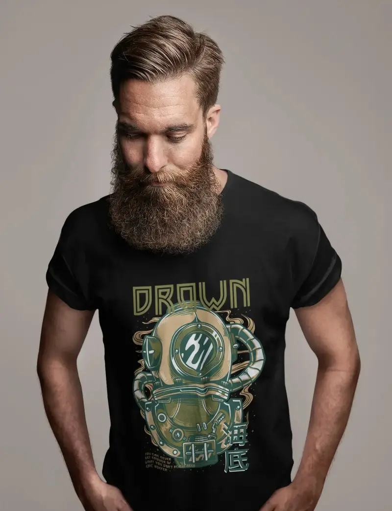 Ultrabasic Men's Novelty T-Shirt Drown - Funny Tee Shirt 1