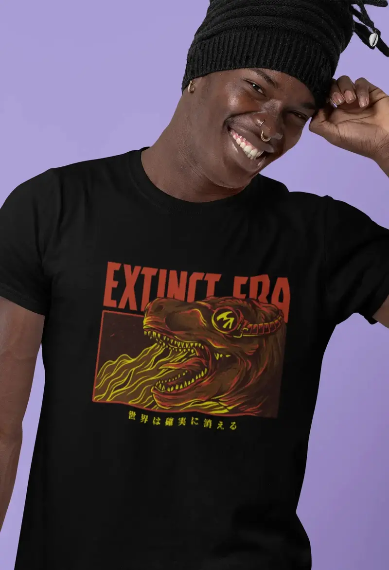 Ultrabasic Men's Novelty T-Shirt Extinct Era - Funny Dinosaur Tee Shirt 1