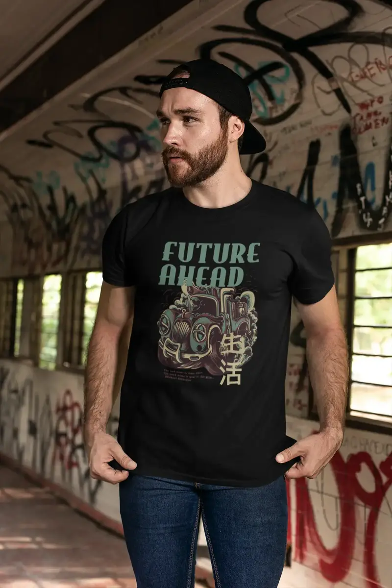 Ultrabasic Men's Novelty T-Shirt Future Ahead - Funny Car Tee Shirt 1