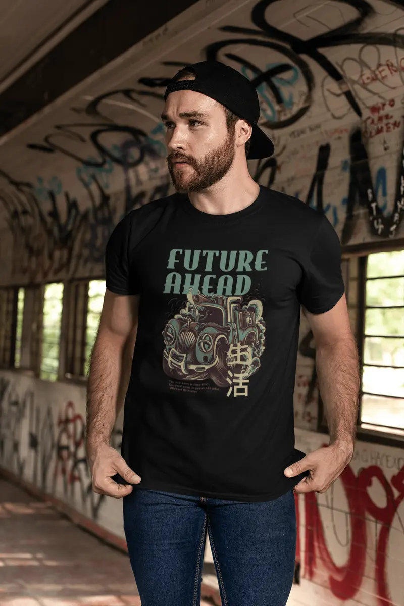 Ultrabasic Men's Novelty T-Shirt Future Ahead - Funny Car Tee Shirt 2