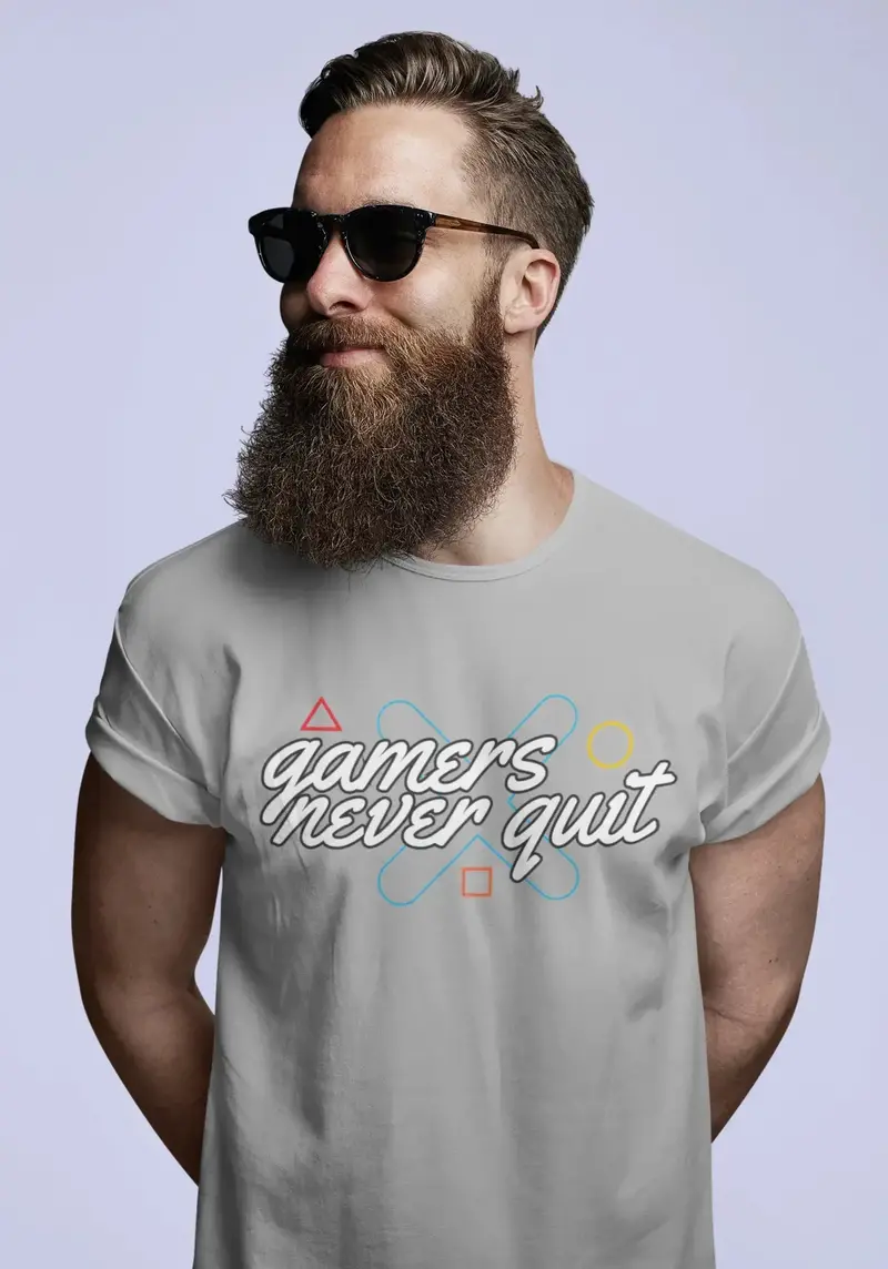 Ultrabasic Men's Novelty T-Shirt Gamers Never Quit - Funny Gaming Tee Shirt 1